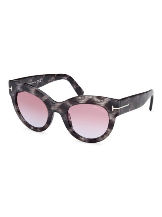 NWT Tom Ford Lucilla 51mm Gradient Cat Eye Sunglasses Black Havana / Purple Blue main image 7